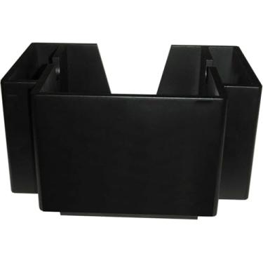 Imagem de Porta-guardanapos de madeira clássico preto com 2 bolsos