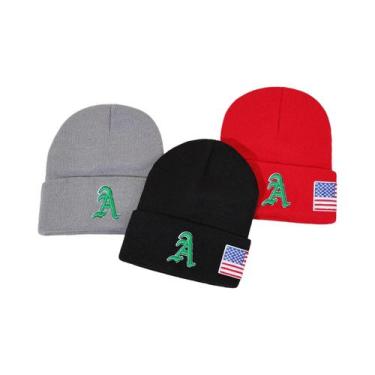 Imagem de Gorro Retro Preto E Verde Para Uso Urbano, Ultra Macio E Quente, Chapé