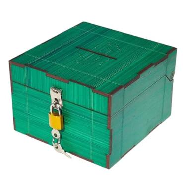 Imagem de Cofrinho Porta Dinheiro Bau Cofre Caixinha Caixa C/Cadeado(Verde)
