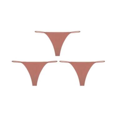 Imagem de Calcinhas Tanga Sem Costura De Cintura Baixa 3PCS Com Alças Finas E Al