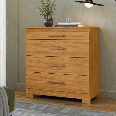 Imagem de Cômoda para Quarto 4 Gavetas Dakota Carvalho Americano