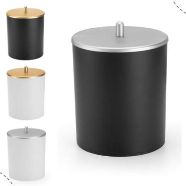 Imagem de Lixeira Decorativa 5 Litros com Tampa Cromada  Ideal para Cozinha, Ban