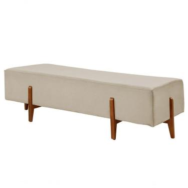 Imagem de Recamier Zurik Luxo Madeira Maciça Castellar Móbile Linho Bege Claro