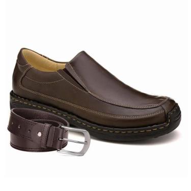 Imagem de Kit Sapato Social + Cinto Couro Elástico Conforto Estilo - Franca Bras