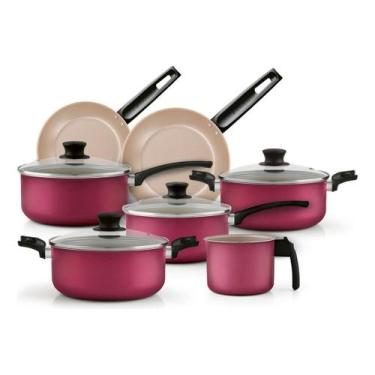 Imagem de Jogo De Panelas Antiaderente Panelux Magnific Cereja 7 Peças