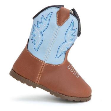Imagem de Bota Texana Bebê Botinha Country Forrada Antiderrapante Leve FARMFUN, 