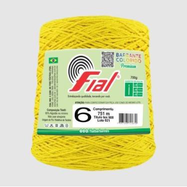 Imagem de Kit 6 Barbantes Fial Nº6 700 Gramas, 14 Amarelo Ouro