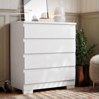 Imagem de Cômoda 4 Gavetas para Quarto Espaçosa em MDP/MDF – Design Moderno, Ampla Organização de Roupas e Acessórios