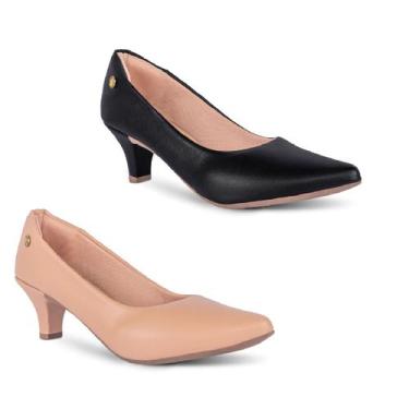 Imagem de Kit 2 Sapato Scarpin Feminino Salto Baixo Fino R2.26/R2.29 - Renovei, 