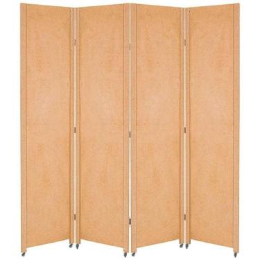 Imagem de 4 Biombo Sanfonado Com Rodinhas E Dobradiças Mdf Cru Folha Painel Divi