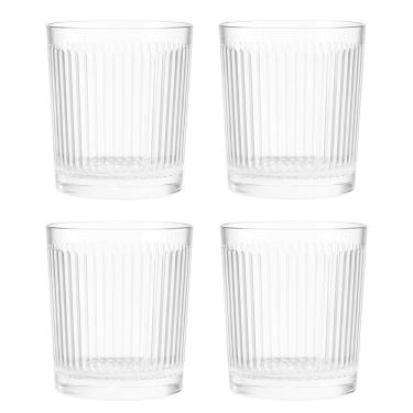 Imagem de Jogo 4 Copo De Vidro Transparente Down Line 360ml Em Casa Tem