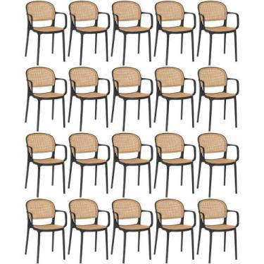 Imagem de Kit 20 Cadeiras de Jantar Roma Prática com Braços para Sala e Cozinha 