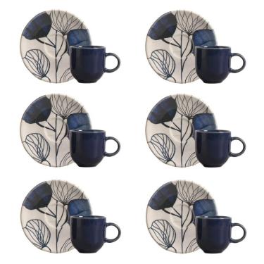 Imagem de Conjunto De Xícara De Cafezinho Com Pires 06 Peças Coup New Blue Porto Brasil