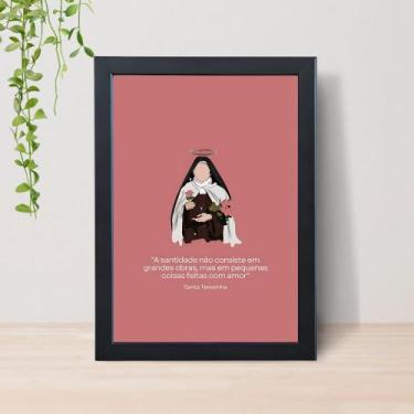 Imagem de Quadro Frases Católicas Devoção Fé A4 C/ Moldura e Vidro 09 Cor: Preto