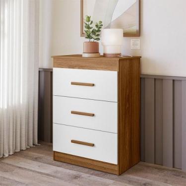 Imagem de Cômoda Infantil Ternura 3 Gavetas Peternella Móveis, Nature Branco
