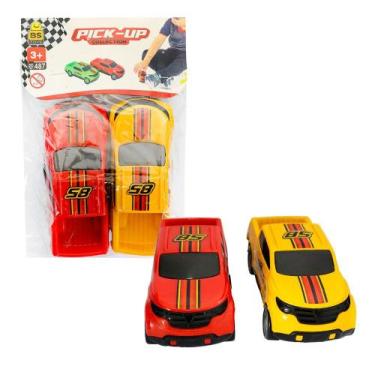 Imagem de 2 Carrinhos de Brinquedo Caminhonete Pick-up Sortidos - Bs Toys