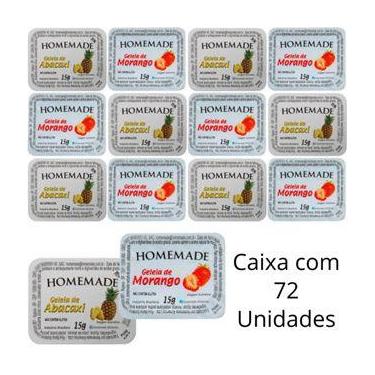 Imagem de Kit 72 Un De Geleia Sabor Morango e Abacaxi Homemade Em Sachê Blisters