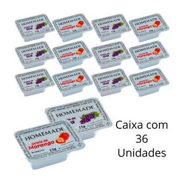 Imagem de Kit 36 Un De Geleia Homemade Sabor De Morango e Uva Em Blister De 15g 