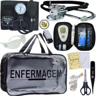 Imagem de Kit Enfermagem + Aparelho Medidor Glicose Completo Premium - Love Saud