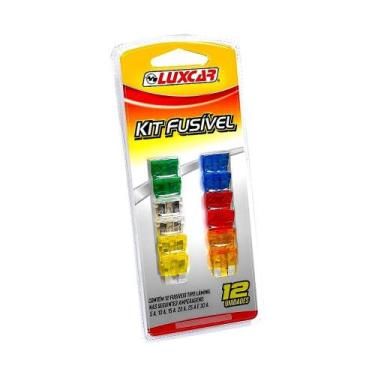 Imagem de Kit Fusível Lâmina Luxcar 12 Peças Diversas Amperagens