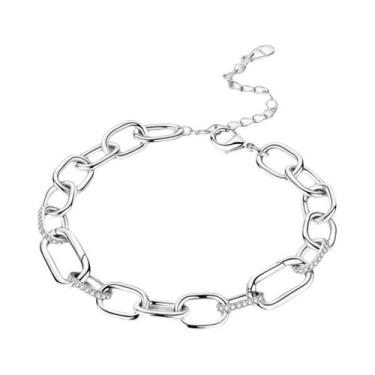Imagem de Pulseira Ajustável Feminina Em Prata Esterlina 925 Com Fecho Original 