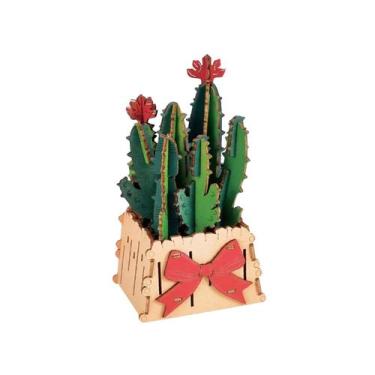 Imagem de Kit DIY de quebra-cabeça 3D de flores de madeira para adultos com vaso