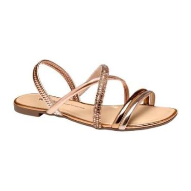 Imagem de Sandália Feminina Dakota Y7454 Rasteirinha Brilho Elastico Casual-Feminino