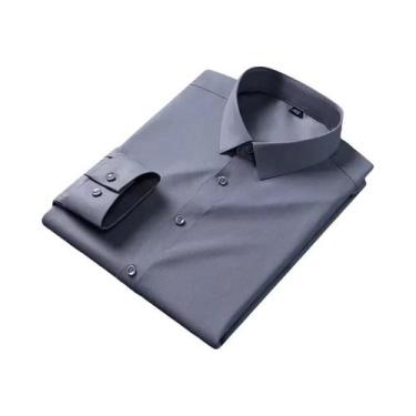 Imagem de Camisa Masculina De Fibra De Bambu De Manga Longa, Não Amassa, Antirru