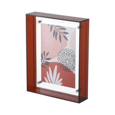 Imagem de Porta-Retrato Retangular De Acrílico Transparente Com Caixa Oca De Doi