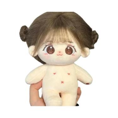 Imagem de Boneca De Algodão Kawaii De 20cm, Menina Fofa Com Cabelos Castanhos, B