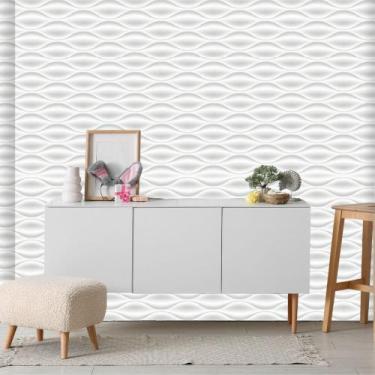 Imagem de Papel de Parede Adesivo Autocolante Decorativo Cinza Ondulado 5 METROS