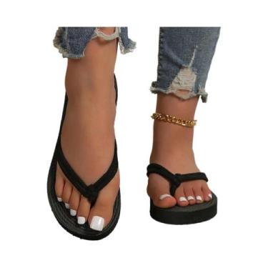 Imagem de Cinto preto puro antiderrapante desgastar chinelos planos, tendência d