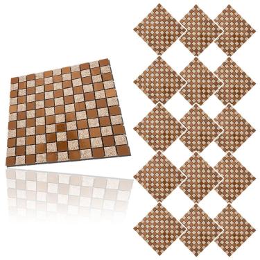 Imagem de Pastilha De Vidro Autocolante Kit 15 Uni Parede Cozinha Box Banheiro Sala Decorativa Facil Aplicacao Moderna Requintada