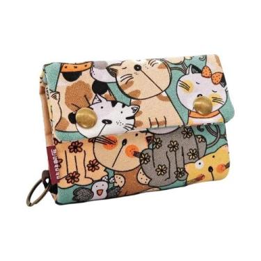 Imagem de Carteira De Lona Dobrável Feminina Com Estampa De Totoro, Mini Bolsa P