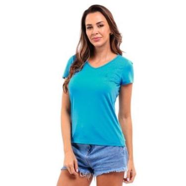 Imagem de Camiseta Feminina Básica Gola V Viscose Dry Manga Curta-Feminino