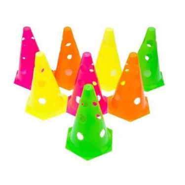 Imagem de Cone Plástico Felxível Com Futos 24cm Zn Sports Ref 13804, UNICO, Verd