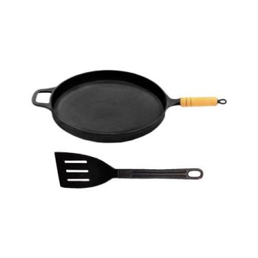 Imagem de Frigideira Fundo Abaulado Antiaderente Cabo 30cm e Espátula - Alumínio