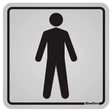 Imagem de Placa de Alumínio Autoadesiva 12x12cm Sanitario Masculino 900 Aa Sinal