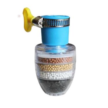 Imagem de Kit 3 Mini Filtro Purificador de Água para Torneira com Bico Arejador Elimina Impurezas Azul Laranja Verde