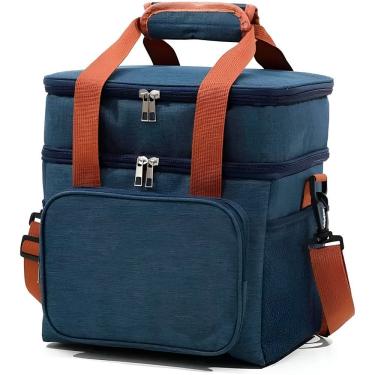 Imagem de Bolsa Marmita Térmica Lancheira Faculdade Trabalho Azul
