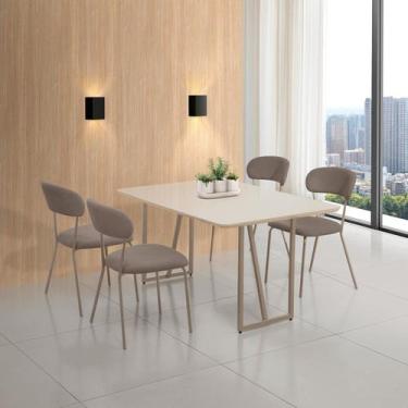 Imagem de Conjunto Sala de Jantar com 4 Cadeiras Betina - Aço Nobre Móveis