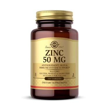 Imagem de Suplemento Solgar Zinc 50 Mg 100 Comprimidos Antioxidante Vegano-Unissex