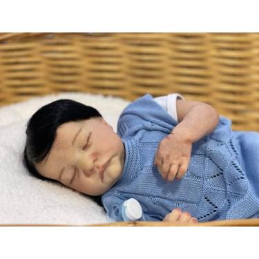 Imagem de Bebê Reborn Menino Dormindo Realista Toma Banho, Enxoval Completo, 50c