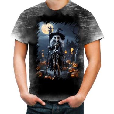 Imagem de Camiseta Desgaste Bruxa Caveira Halloween 17 - Kasubeck Store®, P