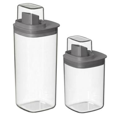 Imagem de Kit 2 Dispenser Amaciante Sabonete Líquido Dosador 1L + 1,5L Lavanderi