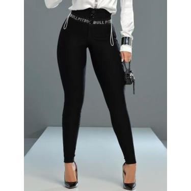 Imagem de Calça Montaria Elástico Personalizado PitBull Jeans 87190 COR:PRETOTAM