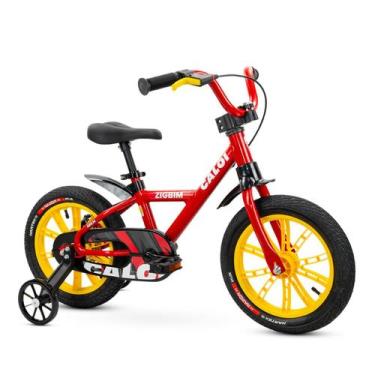 Imagem de Bicicleta Infantil Menino Menina 4 A 6 Anos Aro 14 Zigbim Caloi, Preto