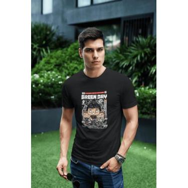 Imagem de Camiseta Poster Pop Style Inspiração GREEN DAY Estampa DTF 100% Algodã