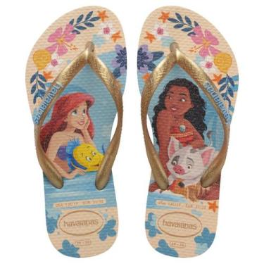Imagem de Chinelo de Dedo Infantil Menina Slim Princesa Havaianas Kids, Bege pal