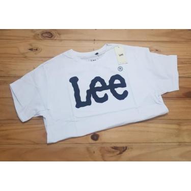 Imagem de Camiseta camisa lee 100% algodão, Branco com logo preto, G